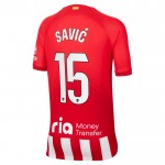 Günstige Fußballtrikots Atlético Madrid Savic 15 Kinder Heimtrikot 2023-24 Kurzarm